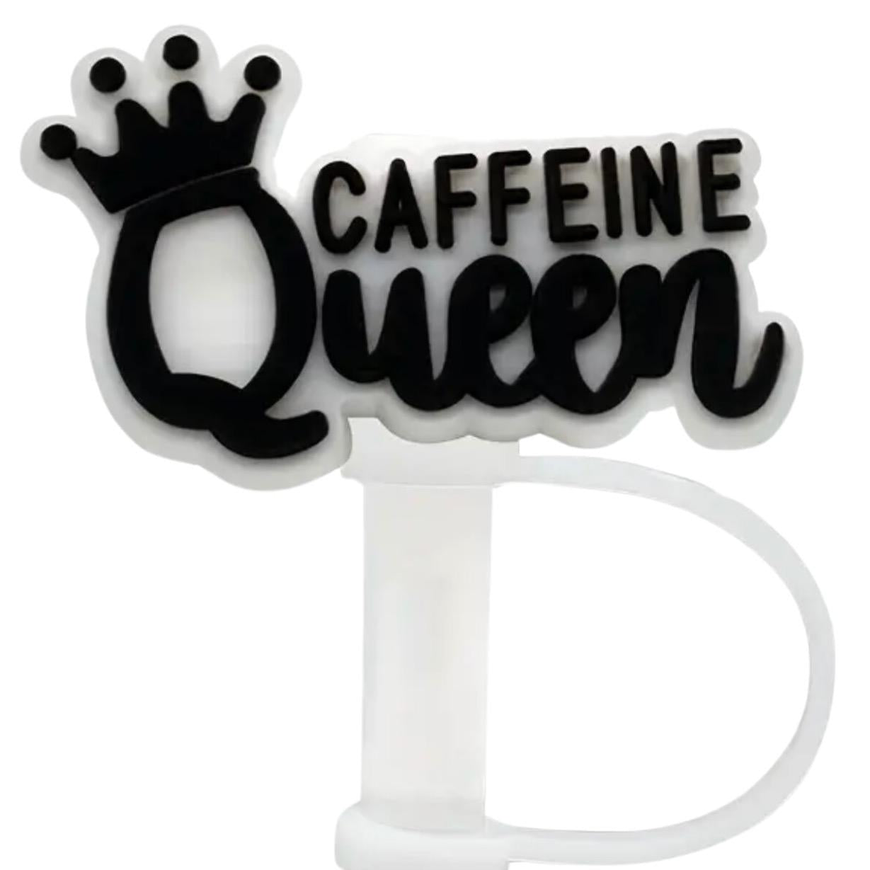 Coffee Saying Straw Cover - 2 Sizes Available - Reusable Silicone - Caffeine Queen - More Espresso Less Depresso - Coffee Because Adulting Is Hard