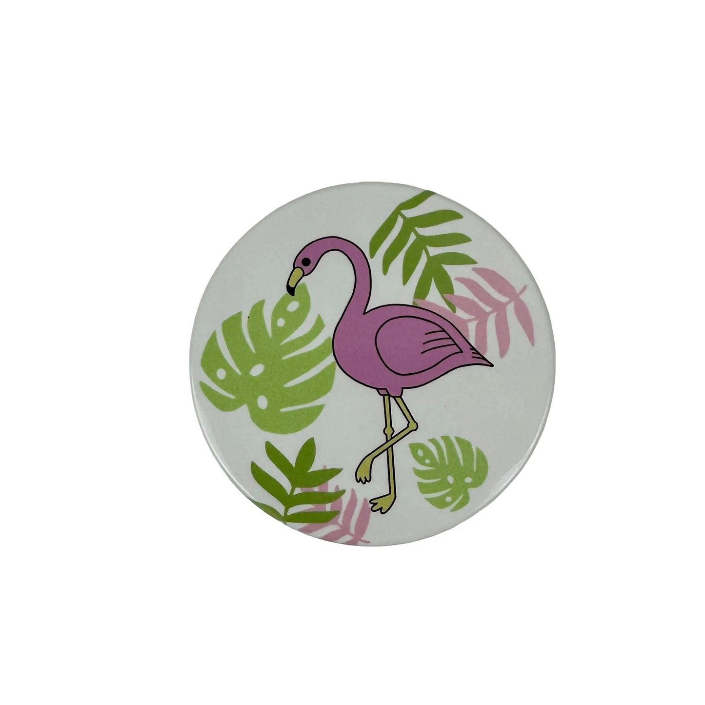 Flamingo Ceramic Coaster With Cork Backing