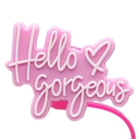 Hello Gorgeous Straw Cover - 2 Sizes Available - Reusable Silicone